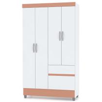 Guarda Roupa Solteiro Ideal Plus 4 Portas Branco Camarim Flex VR Guarda Roupa Solteiro Ideal Plus 4 Portas Branco Camarim Flex VR