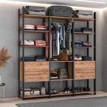 Guarda Roupa Solteiro Industrial 4 Gavetas 1 Cabideiro M119 Marrom/Preto/Solanum Guarda Roupa Solteiro Industrial 4 Gavetas 1 Cabideiro M119 Marrom/Preto/Solanum