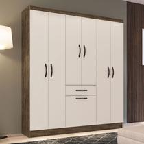 Guarda-Roupa Solteiro Laguna 7 Portas 1 Gaveta Itauba/Off White - Irm Móveis