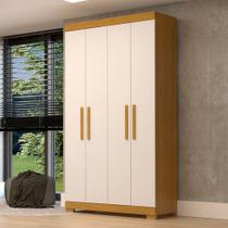 Guarda-Roupa Solteiro Lana 4 Portas 2 Gavetas 100% Mdf Cinamomo/Off White - Acp Móveis