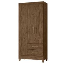 Guarda Roupa Solteiro Lima 3 Portas Castanho Wood - Moval