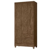 Guarda Roupa Solteiro Lima 3 Portas Castanho Wood - Moval