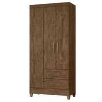 Guarda Roupa Solteiro Lima 3 Portas Castanho Wood - Moval
