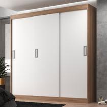 Guarda-Roupa Solteiro Lisboa 3 Portas 2 Gavetas Demolição/Branco - Evidencia Móveis