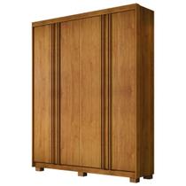Guarda Roupa Solteiro Lisboa 4Portas Ripadas Em MDF-Cinamomo Guarda Roupa Solteiro Lisboa 4Portas Ripadas Em MDF-Cinamomo
