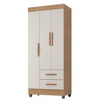 Guarda Roupa Solteiro Lite 3 Portas Nature Off White - Móveis Leão