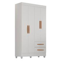 Guarda Roupa Solteiro Lite 4 Portas Branco Brilho - Móveis Leão Guarda Roupa Solteiro Lite 4 Portas Branco Brilho - Móveis Leão