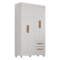 Guarda Roupa Solteiro Lite 4 Portas Branco Brilho - Móveis Leão Guarda Roupa Solteiro Lite 4 Portas Branco Brilho - Móveis Leão