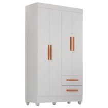 Guarda Roupa Solteiro Lite 4 Portas e 2 Gavetas - Móveis Leão Guarda Roupa Solteiro Lite 4 Portas e 2 Gavetas - Móveis Leão