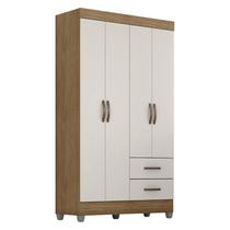 Guarda Roupa Solteiro Lite 4 Portas Nature Off White - Móveis Leão Guarda Roupa Solteiro Lite 4 Portas Nature Off White - Móveis Leão