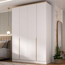 Guarda-Roupa Solteiro Logan 4 Portas 2 Gavetas 100% Mdf Branco/Olmo Italiano - Mambel