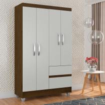 Guarda Roupa Solteiro Lohaine 4 Pts Ced/ Off White