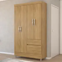 Guarda-Roupa Solteiro Londres 4 Portas 2 Gavetas Nature - Panorama Móveis