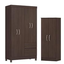 Guarda Roupa Solteiro Lótus com Multiuso Viena Café - Demóbile Guarda Roupa Solteiro Lótus com Multiuso Viena Café - Demóbile