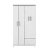 Guarda-Roupa Solteiro Lótus Flex 4 PT 2 GV Branco e Rosa