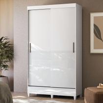 Guarda-Roupa Solteiro Lux 2 Portas 2 Gavetas Branco - Pnr Móveis