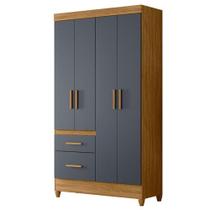 Guarda Roupa Solteiro Madri 4 Portas Freijó Cinza - Moval Guarda Roupa Solteiro Madri 4 Portas Freijó Cinza - Moval