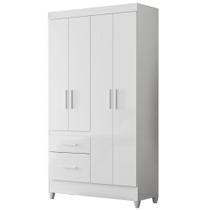 Guarda Roupa Solteiro Madri 4p 110 Cm Branco Flex Moval Branco Flex