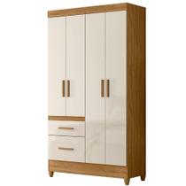 Guarda Roupa Solteiro Madri 4p 110 Cm Freijo Off White Moval