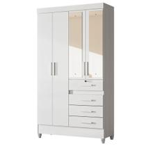 Guarda Roupa Solteiro Madri 4P Espelho 110 cm Moval