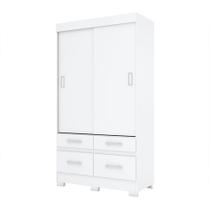 Guarda-Roupa Solteiro Marel Flex 2 PT 4 GV Branco e Rosa Chá Guarda-Roupa Solteiro Marel Flex 2 PT 4 GV Branco e Rosa Chá