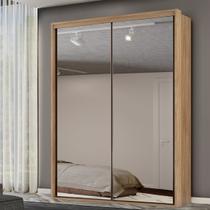 Guarda Roupa Solteiro MDF 2 Portas Espelho 170 cm Qualitá Belmax
