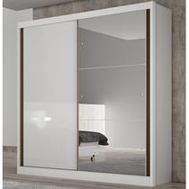 Guarda Roupa Solteiro MDF com Espelho 2 Portas 3 Gavetas Toronto Branco Guarda Roupa Solteiro MDF com Espelho 2 Portas 3 Gavetas Toronto Branco