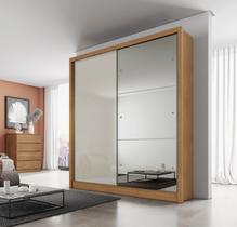 Guarda Roupa Solteiro MDF com Espelho 2 Portas 3 Gavetas Toronto