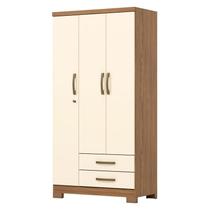 Guarda Roupa Solteiro Miami 3 Portas 2 Gavetas com Chave Nature Off White - Henn Guarda Roupa Solteiro Miami 3 Portas 2 Gavetas com Chave Nature Off White - Henn