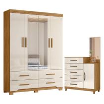 Guarda Roupa Solteiro Miami E Cômoda Lisboa Freijó Off White - Moval Guarda Roupa Solteiro Miami E Cômoda Lisboa Freijó Off White - Moval