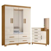 Guarda Roupa Solteiro Miami e Cômoda Lisboa Freijó Off White Moval Guarda Roupa Solteiro Miami e Cômoda Lisboa Freijó Off White Moval