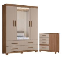 Guarda Roupa Solteiro Miami E Cômoda Vênus Com Pés Carvalho Fendi Moval Guarda Roupa Solteiro Miami E Cômoda Vênus Com Pés Carvalho Fendi Moval