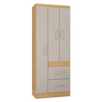 Guarda Roupa Solteiro Milão 3 Portas Damasco Off White - Poquema