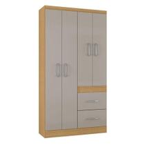 Guarda Roupa Solteiro Milão 4 Portas Damasco Off White Poquema