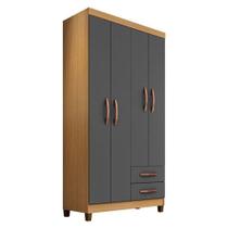 Guarda Roupa Solteiro Modena 4 Portas Carvalho Americano Grafite - Incorplac Guarda Roupa Solteiro Modena 4 Portas Carvalho Americano Grafite - Incorplac