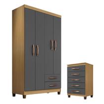 Guarda Roupa Solteiro Modena 4 Portas com Cômoda Gaveteira Cannes Carvalho Americano Grafite Incorplac Guarda Roupa Solteiro Modena 4 Portas com Cômoda Gaveteira Cannes Carvalho Americano Grafite Incorplac