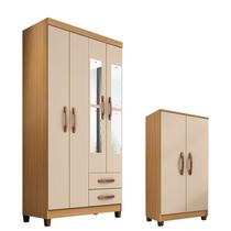 Guarda Roupa Solteiro Modena 4 Portas com Espelho e Armário Multiuso Recife Carvalho Americano Off White Incorplac Guarda Roupa Solteiro Modena 4 Portas com Espelho e Armário Multiuso Recife Carvalho Americano Off White Incorplac