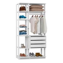 Guarda-Roupa Solteiro Modulado Clothes I 3 GV Branco