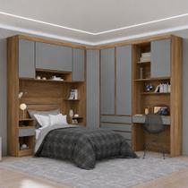 Guarda Roupa Solteiro Modulado com Bancada de Estudos 7 Portas e 7 Gavetas Veneza Luciane Móveis Guarda Roupa Solteiro Modulado com Bancada de Estudos 7 Portas e 7 Gavetas Veneza Luciane Móveis