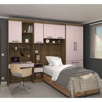 Guarda Roupa Solteiro Modulado com Escrivaninha Paris Luciane M01 Cor:Cinnamon Guarda Roupa Solteiro Modulado com Escrivaninha Paris Luciane M01 Cor:Cinnamon