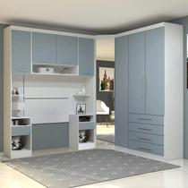 Guarda Roupa Solteiro Modulado Cp04 Taiga Branco/Grey L01 - Mpozenato
