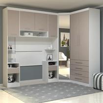 Guarda Roupa Solteiro Modulado Cp05 Taiga Branco/Cinnamon L01 - Mpozenato