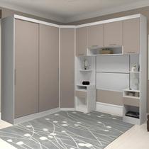 Guarda Roupa Solteiro Modulado Cp08 Taiga Branco/Cinnamon L01 - Mpozenato