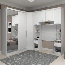 Guarda Roupa Solteiro Modulado Espelho Cp06 Taiga Branco L01 - Mpozenato Guarda Roupa Solteiro Modulado Espelho Cp06 Taiga Branco L01 - Mpozenato