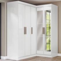 Guarda-Roupa Solteiro Modulado Paris 5 Portas com Espelho Branco - Maxel