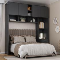 Guarda-Roupa Solteiro Modulado Ponte Lugano 4 Portas 1 Gaveta Grafite - Hecol Móveis Guarda-Roupa Solteiro Modulado Ponte Lugano 4 Portas 1 Gaveta Grafite - Hecol Móveis