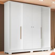 Guarda-Roupa Solteiro Mônaco 4 Portas 2 Gavetas Branco - Mx Móveis Guarda-Roupa Solteiro Mônaco 4 Portas 2 Gavetas Branco - Mx Móveis