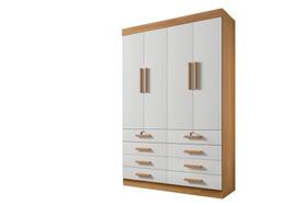 Guarda Roupa Solteiro Mônaco 4 Portas 8 Gavetas com pés - D' Doro Guarda Roupa Solteiro Mônaco 4 Portas 8 Gavetas com pés - D' Doro