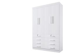 Guarda Roupa Solteiro Mônaco 4 Portas 8 Gavetas com pés - D' Doro Guarda Roupa Solteiro Mônaco 4 Portas 8 Gavetas com pés - D' Doro