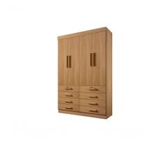 Guarda Roupa Solteiro Mônaco 4 Portas 8 Gavetas Sem Pés - D' Doro Cinamomo Guarda Roupa Solteiro Mônaco 4 Portas 8 Gavetas Sem Pés - D' Doro Cinamomo